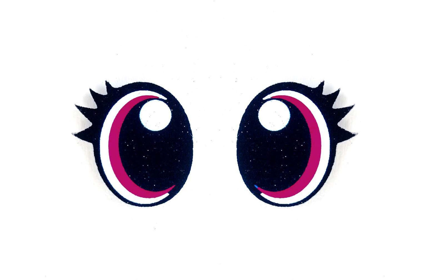 3 Pack of Glitter Felt Eyes for Amigurumi, With Lashes, Multiple Sizes Available
