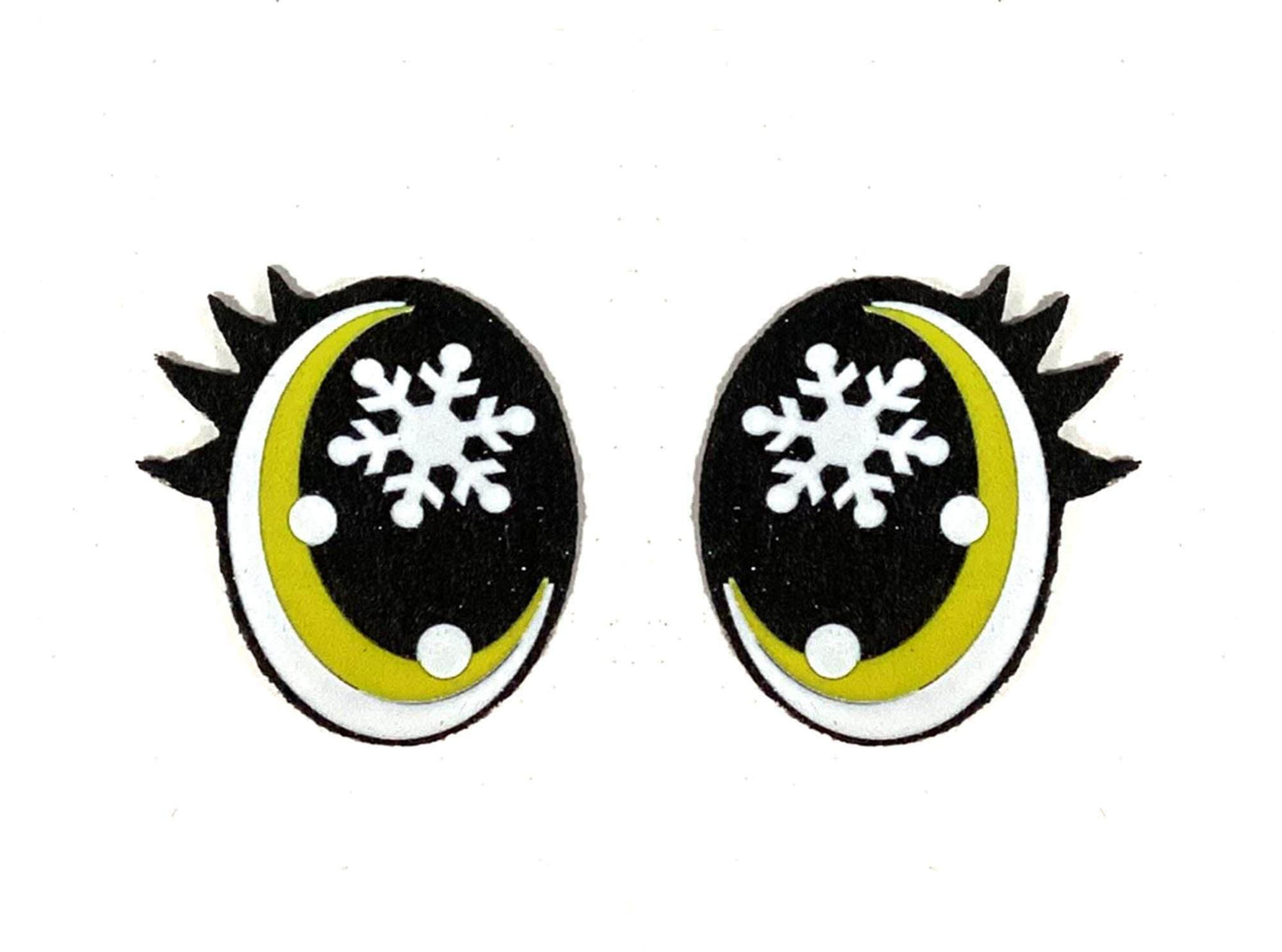 3 Pack of Oval Glitter Snowflake Felt Eyes for Amigurumi, Christmas, Holiday, Snowman Multiple Sizes Available