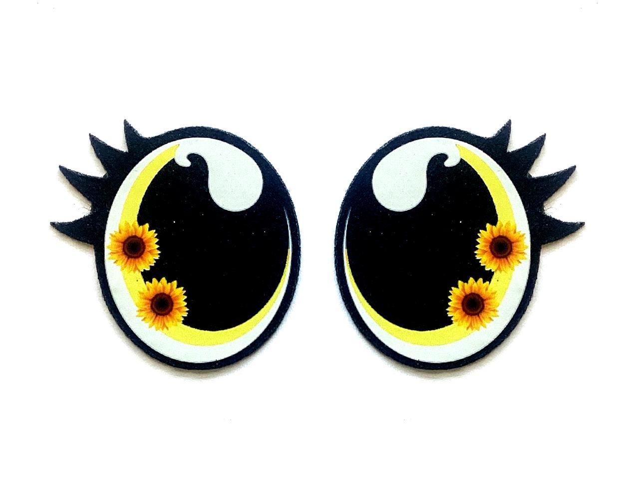 3 Pack of Oval Felt Eyes for Amigurumi, Flower Felt Eyes, Multiple Sizes Available