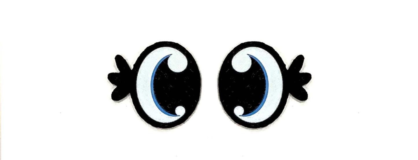 3 Pack of Oval Felt Eyes for Amigurumi, Rainbow, Kawaii, for Crochet Plushie Multiple Sizes Available