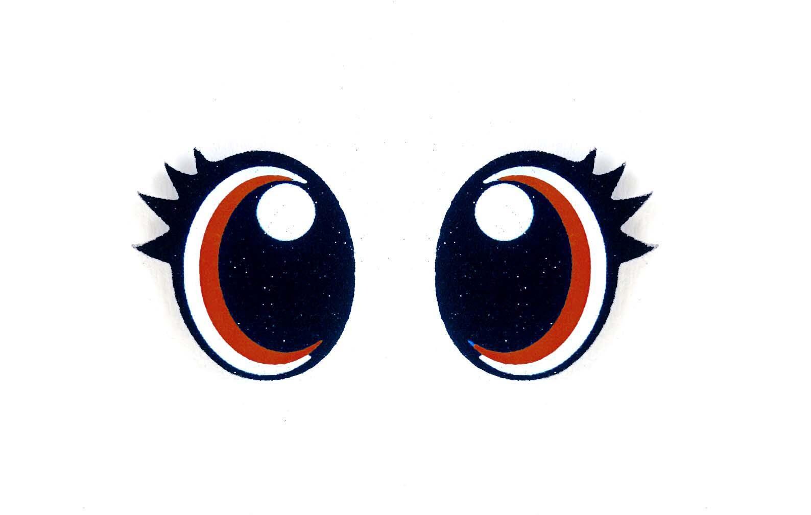 3 Pack of Glitter Felt Eyes for Amigurumi, With Lashes, Multiple Sizes Available