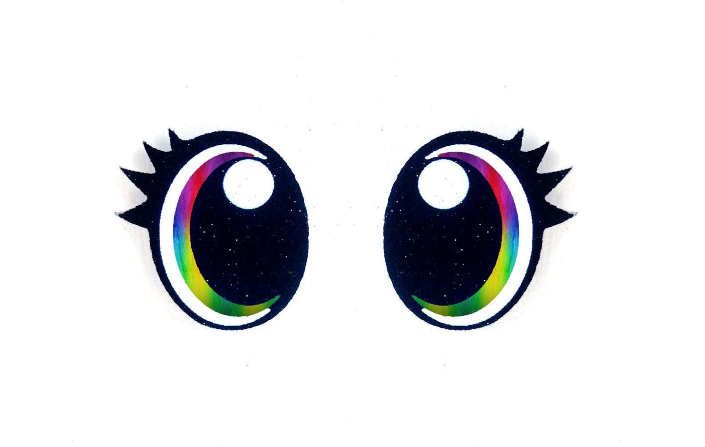 3 Pack of Glitter Felt Eyes for Amigurumi, With Lashes, Multiple Sizes Available