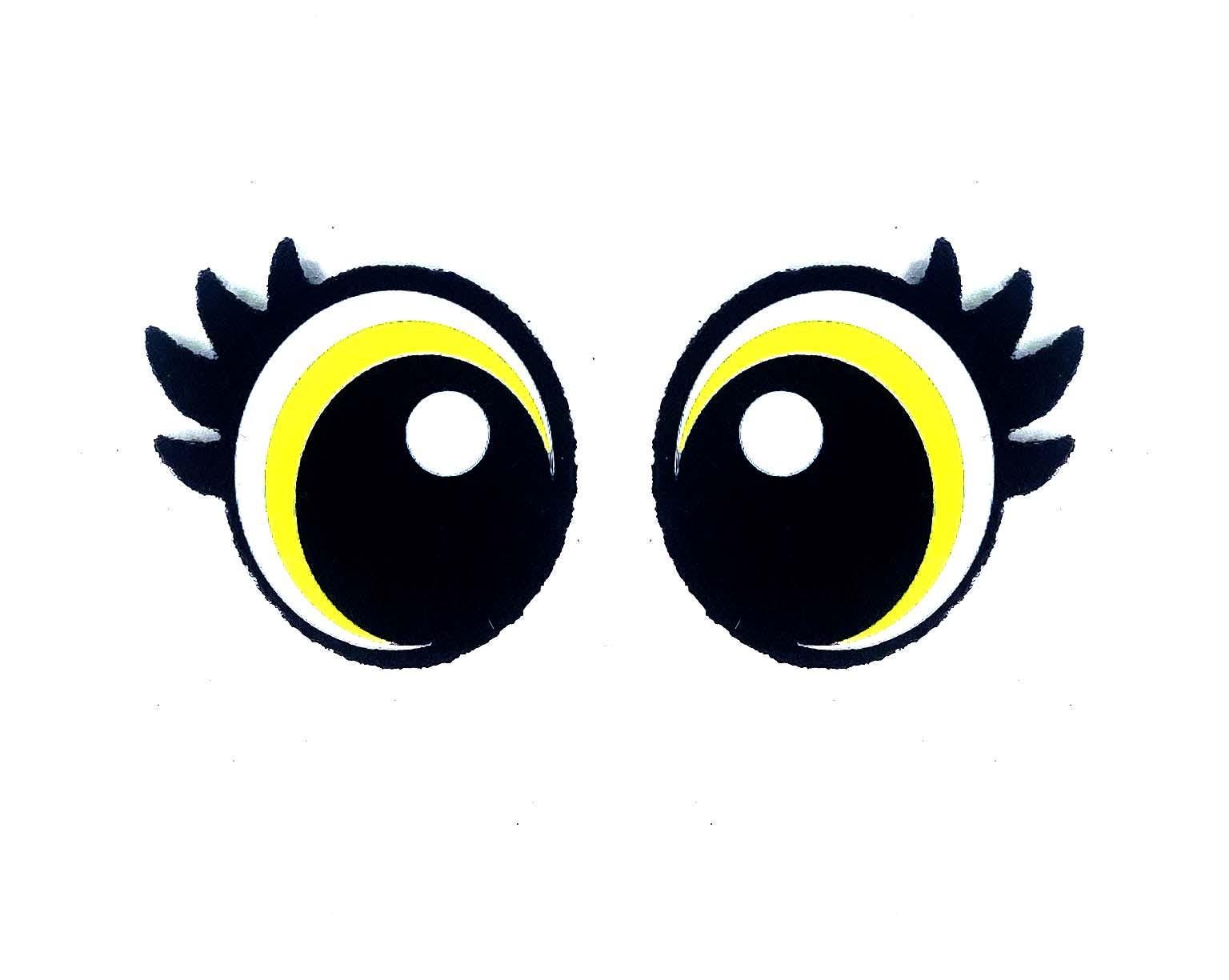 3 Pack of Round Felt Eyes for Amigurumi with Lashes, Multiple Sizes Available