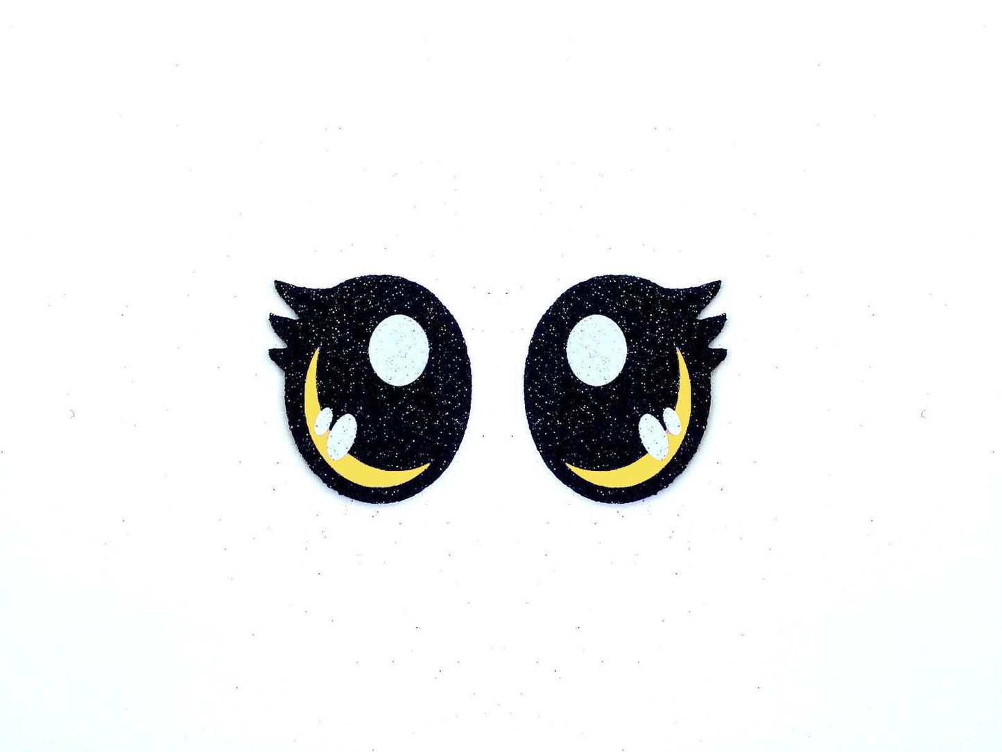3 Pack of Glitter Felt Eyes for Amigurumi, Crochet Plushie Eyes, Kawaii, 5/8 to 2 1/4 inch Sizes, Multicolor Multiple Sizes Available