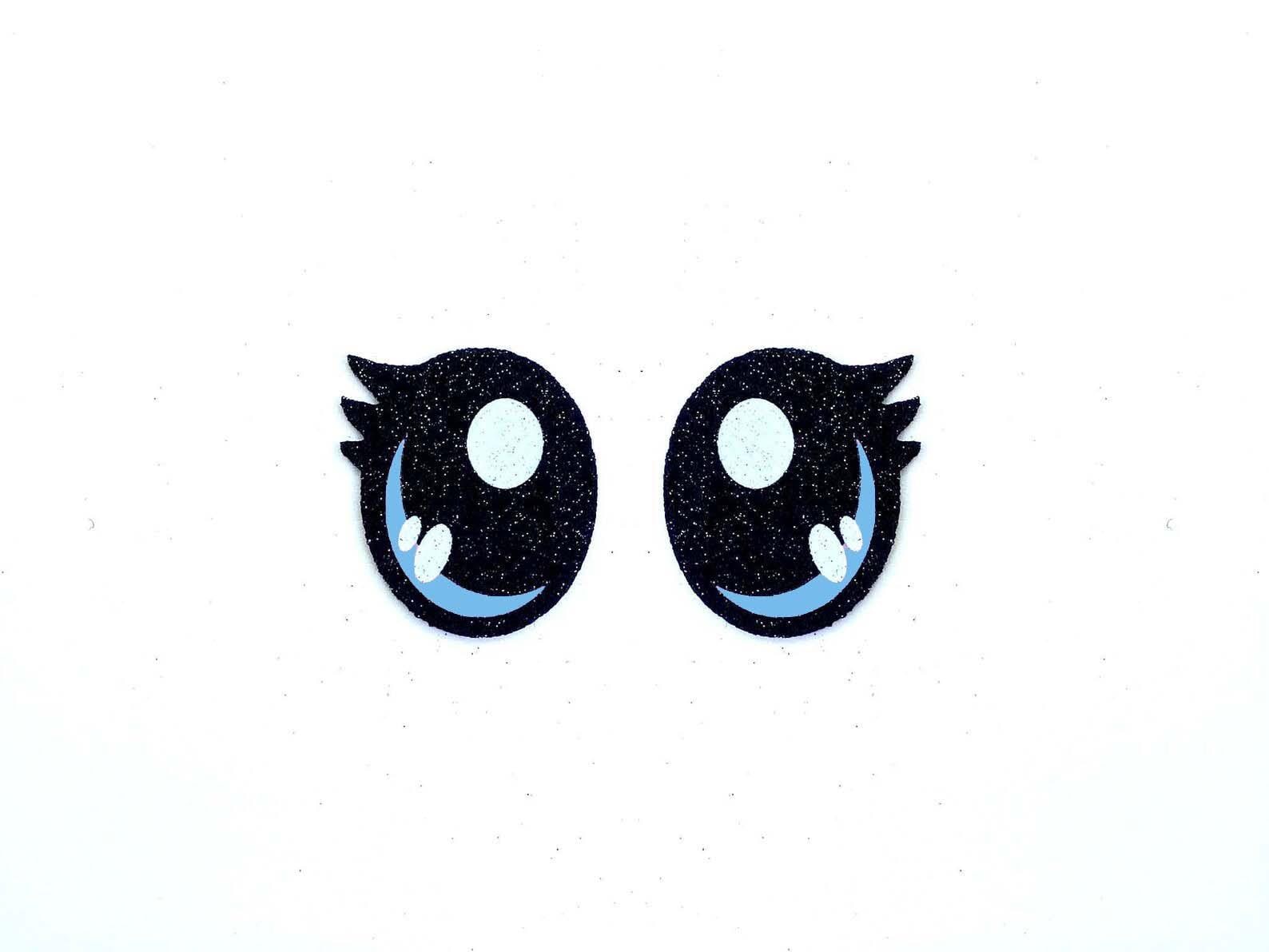 3 Pack of Glitter Felt Eyes for Amigurumi, Crochet Plushie Eyes, Kawaii, 5/8 to 2 1/4 inch Sizes, Multicolor Multiple Sizes Available