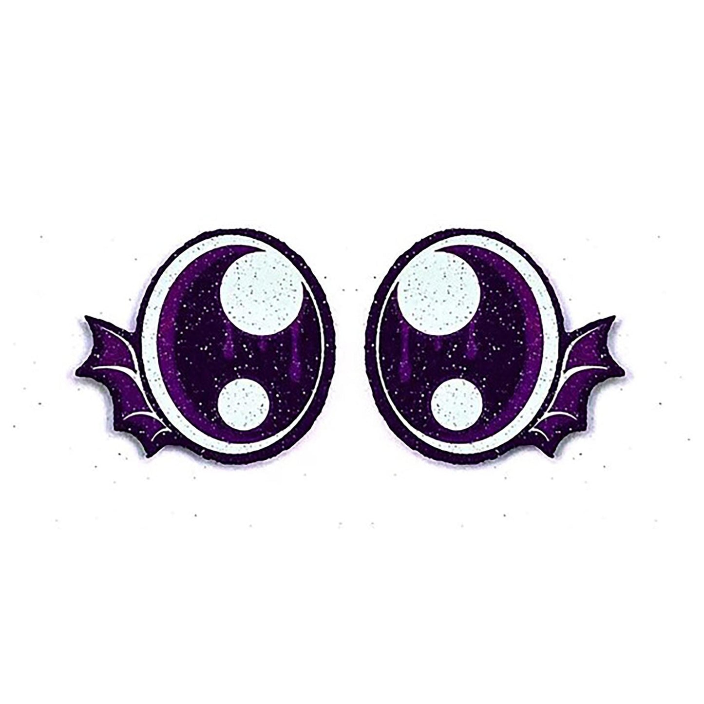 6 Pack of Halloween Bat Glitter Felt Eyes for Amigurumi, Multiple Sizes Available