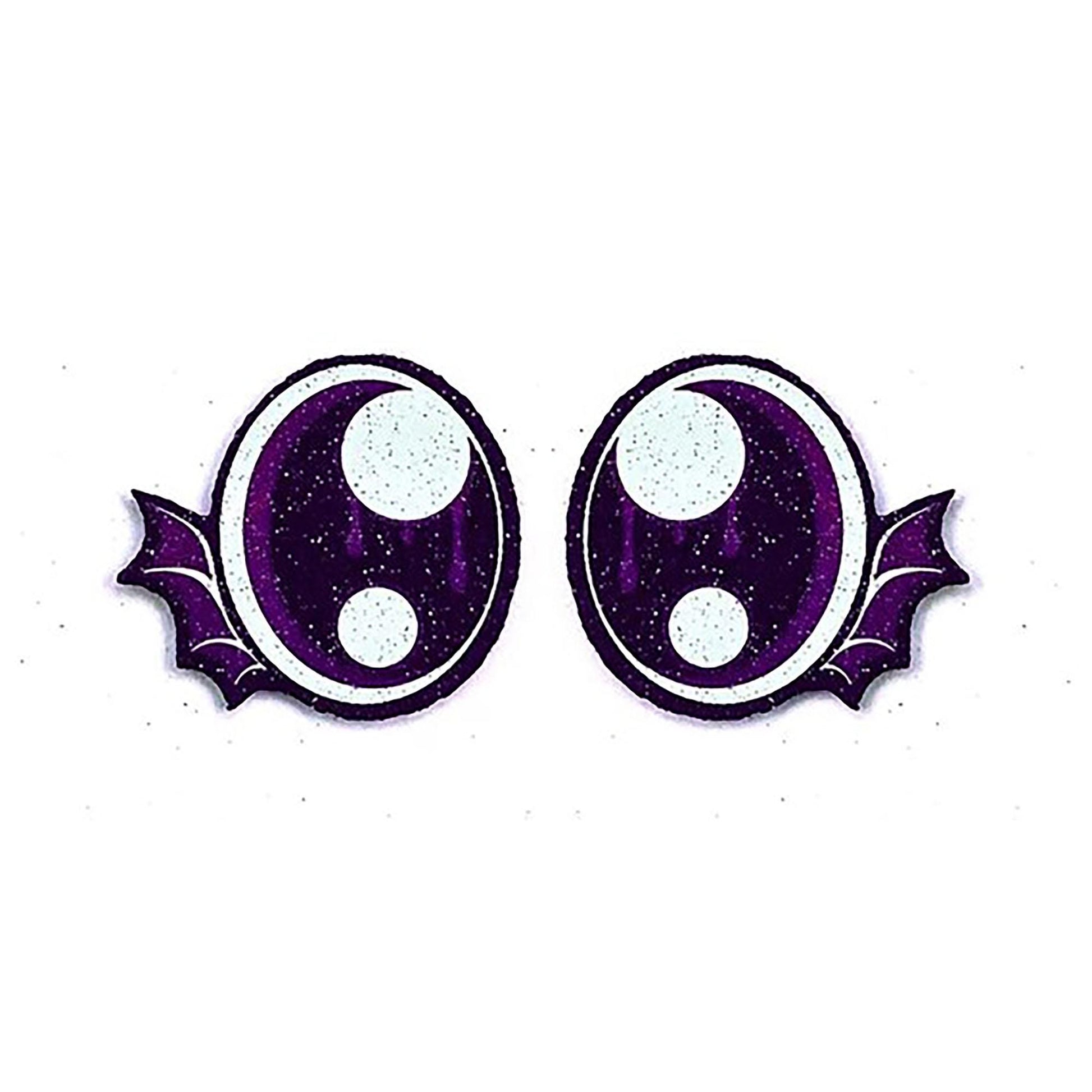 6 Pack of Halloween Bat Glitter Felt Eyes for Amigurumi, Multiple Sizes Available
