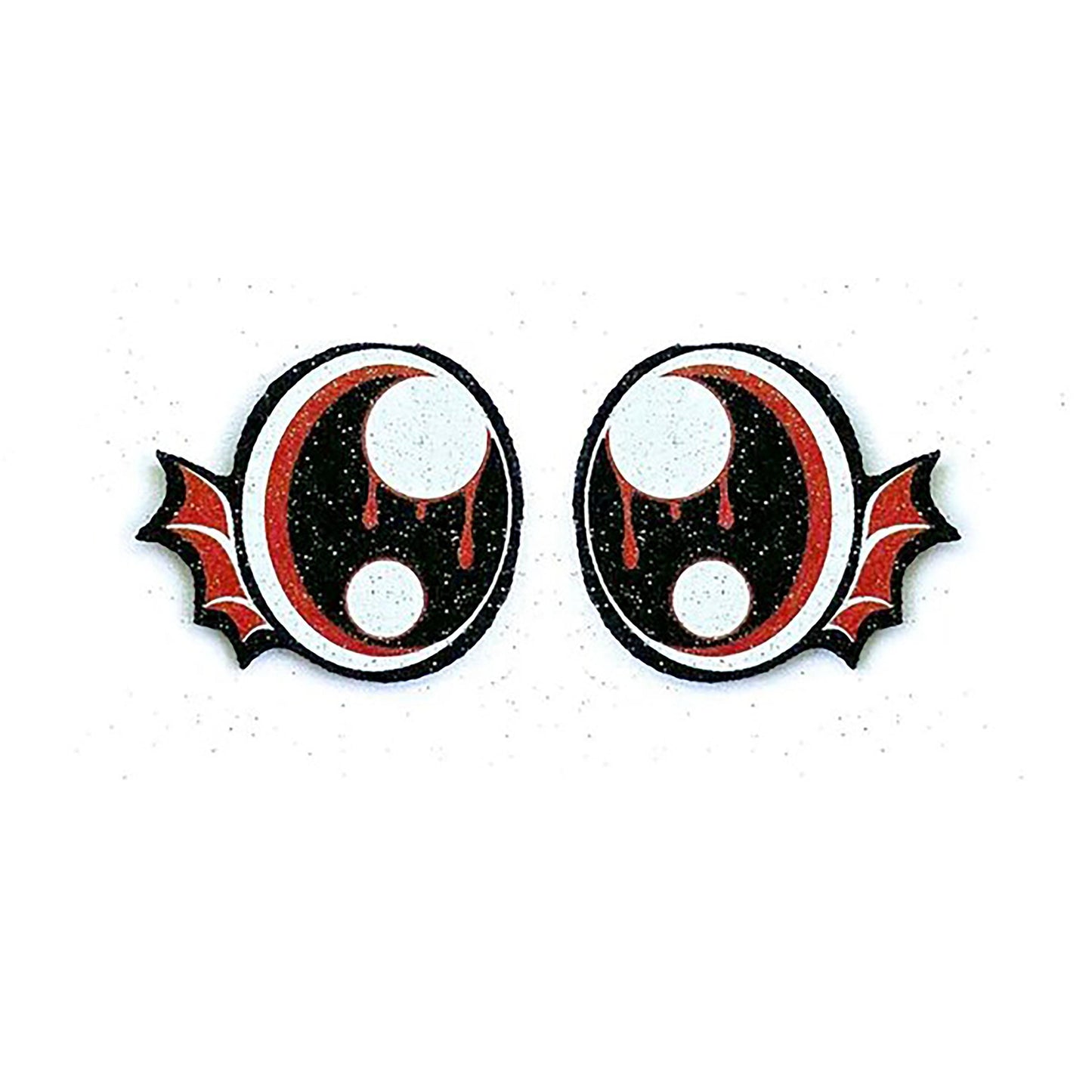 6 Pack of Halloween Bat Glitter Felt Eyes for Amigurumi, Multiple Sizes Available