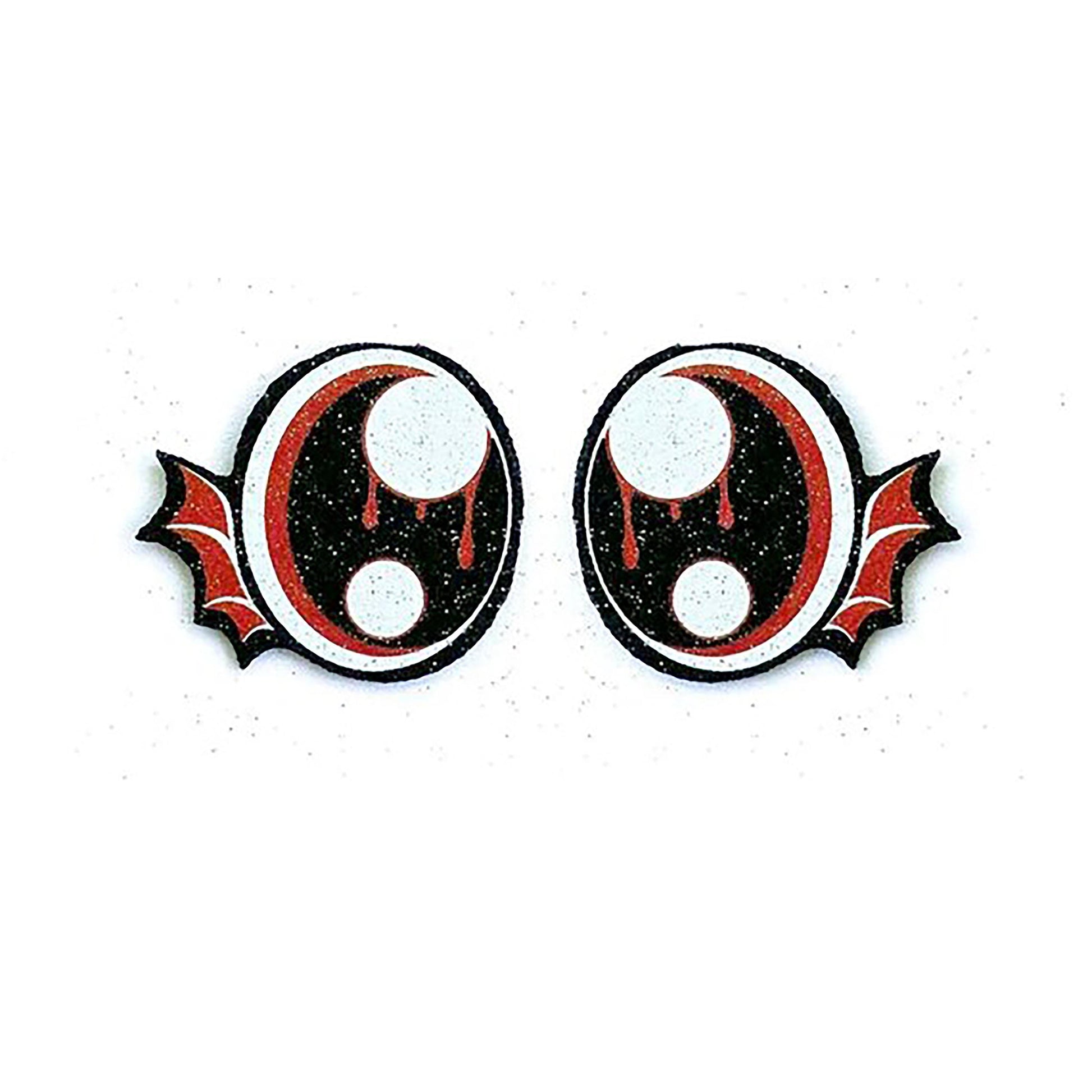 6 Pack of Halloween Bat Glitter Felt Eyes for Amigurumi, Multiple Sizes Available