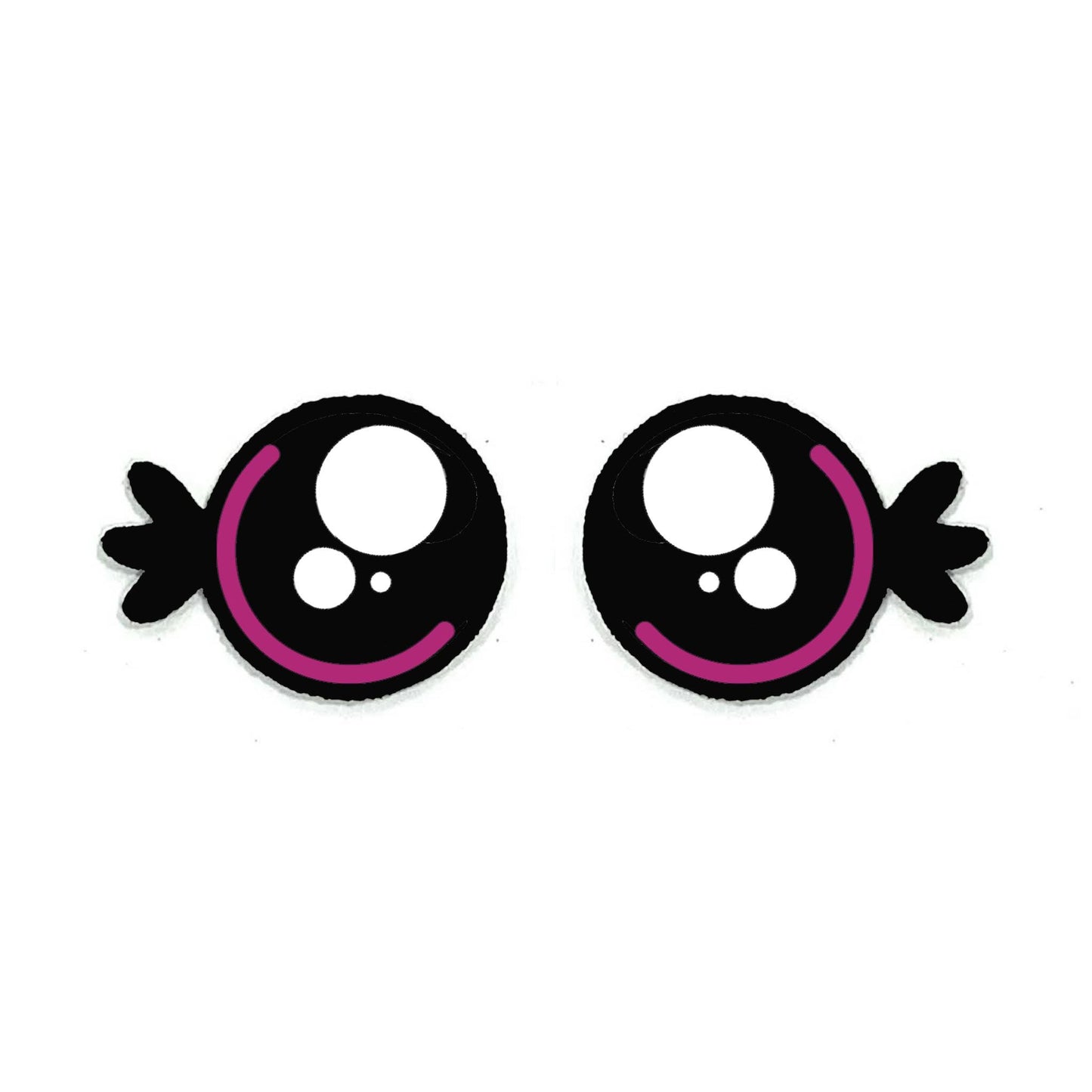 6 Pack of Round Felt Eyes for Amigurumi with Lashes, Rainbow, Round Eyes, Kawaii, Crochet Multiple Sizes Available