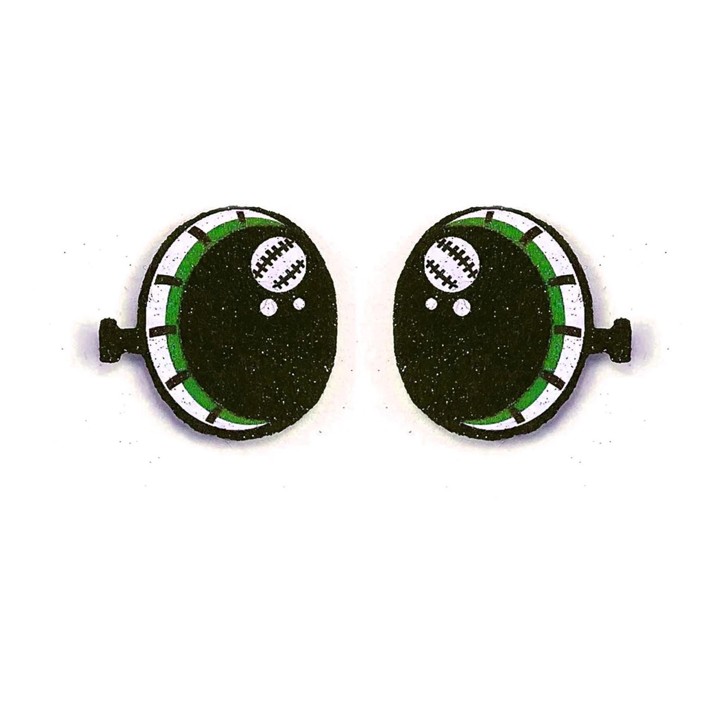 6 Pack of Halloween Monster Glitter Felt Eyes, Frankie, Multiple Sizes Available