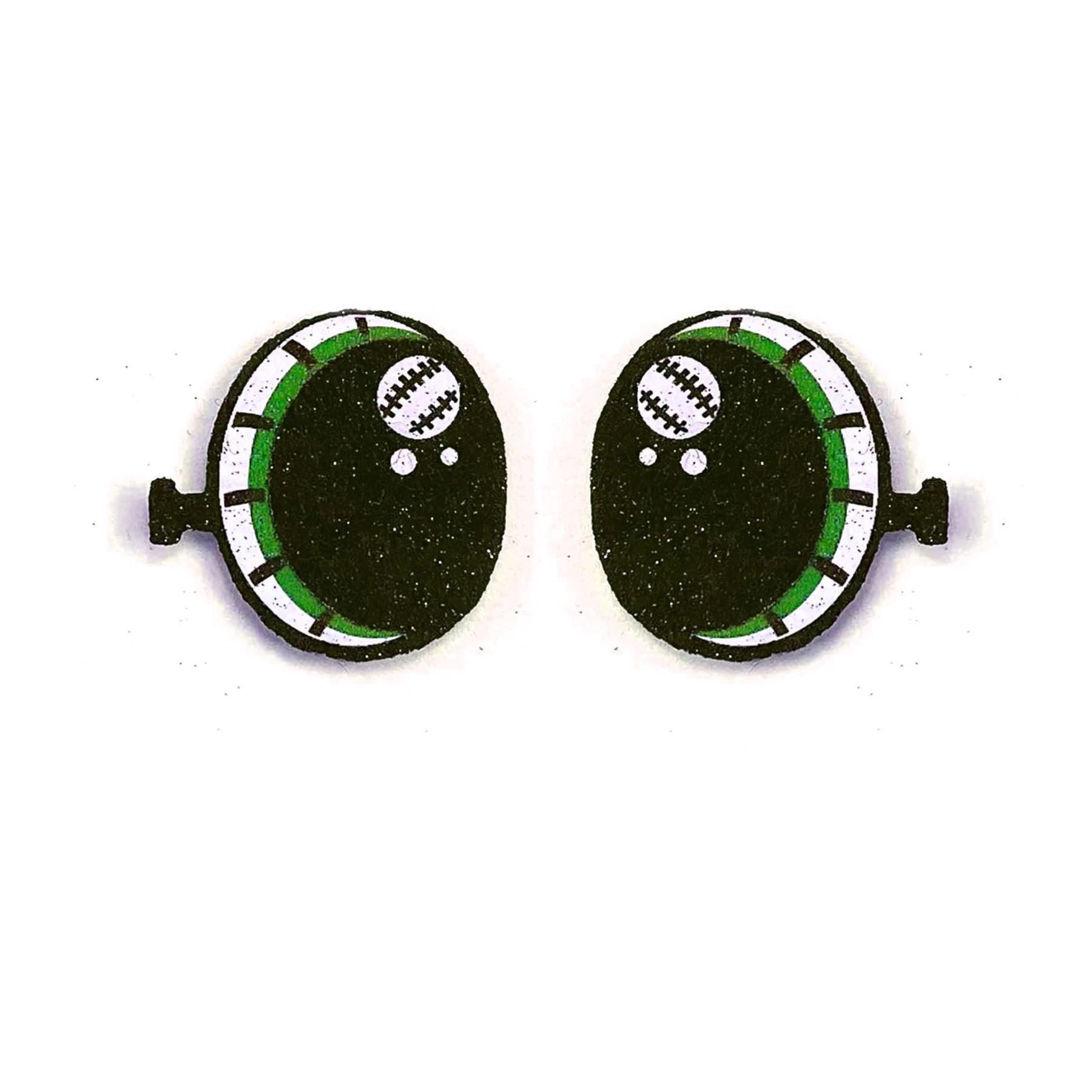 6 Pack of Halloween Monster Glitter Felt Eyes, Frankie, Multiple Sizes Available