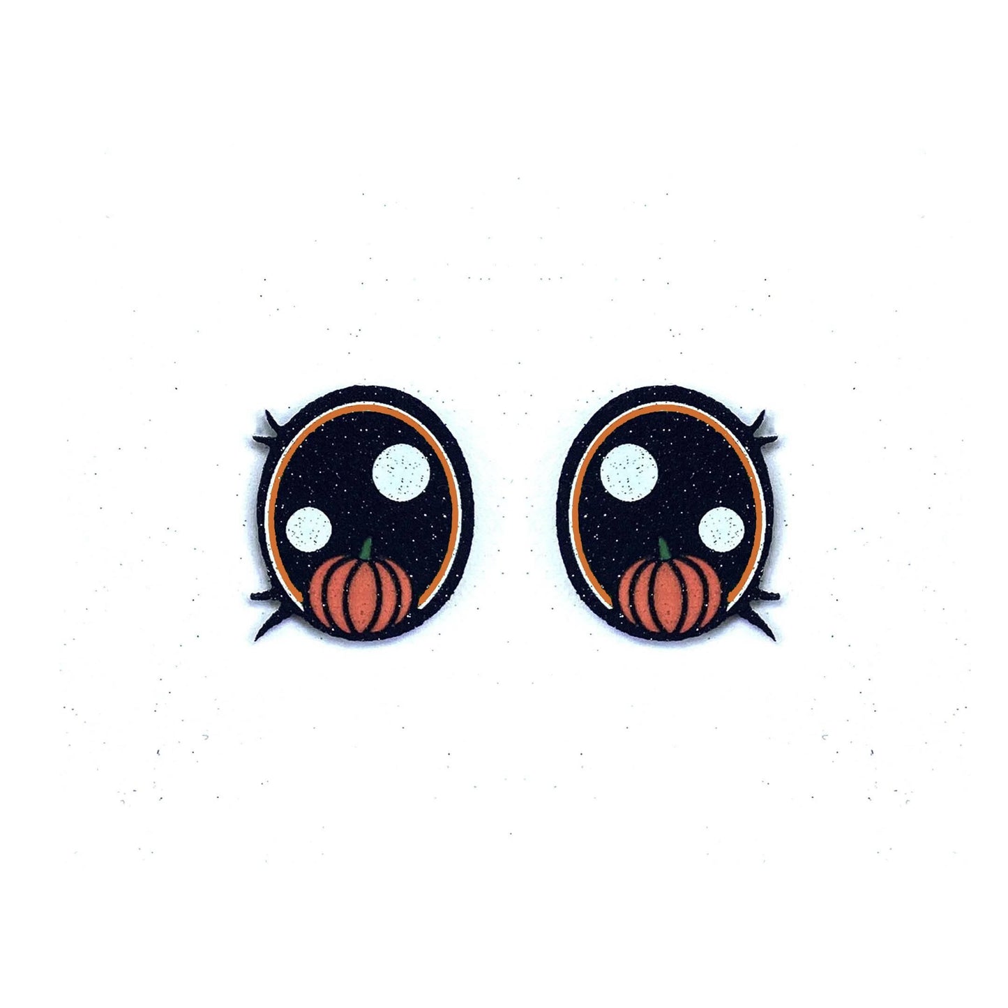 6 Pack of Halloween Pumpkin Glitter Felt Eyes, Multiple Sizes Available