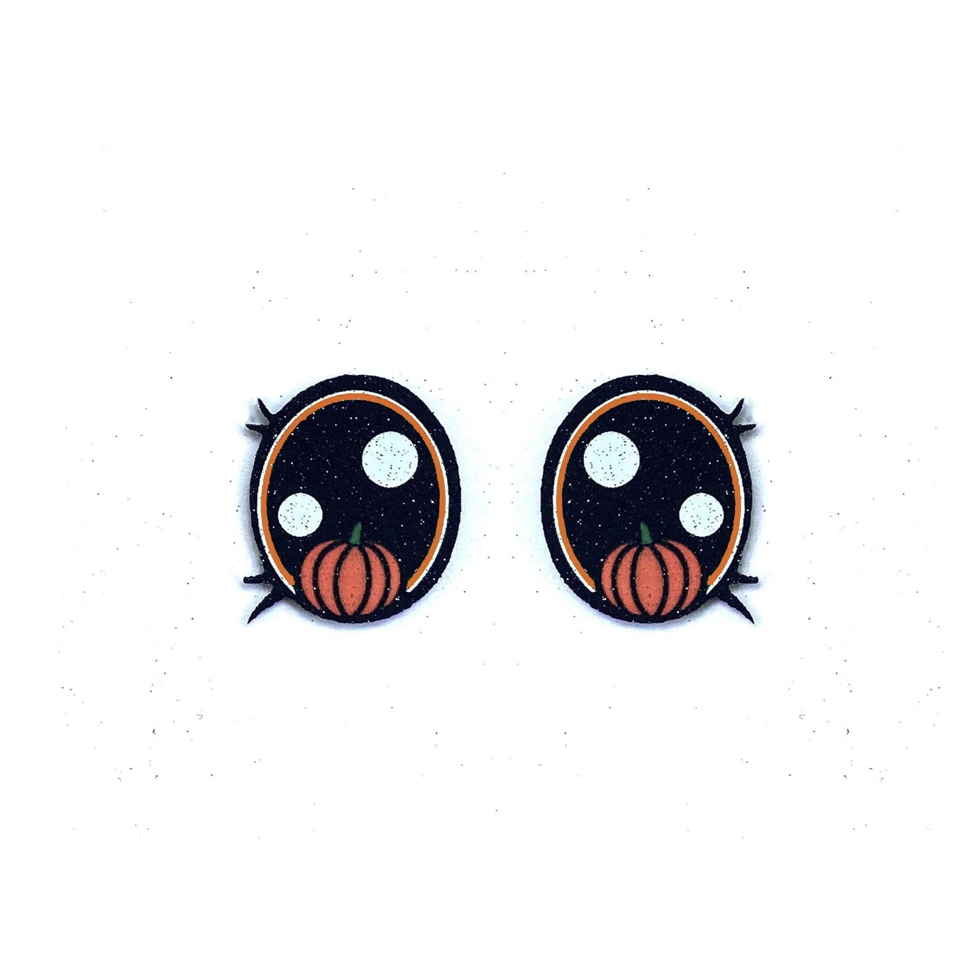 6 Pack of Halloween Pumpkin Glitter Felt Eyes, Multiple Sizes Available
