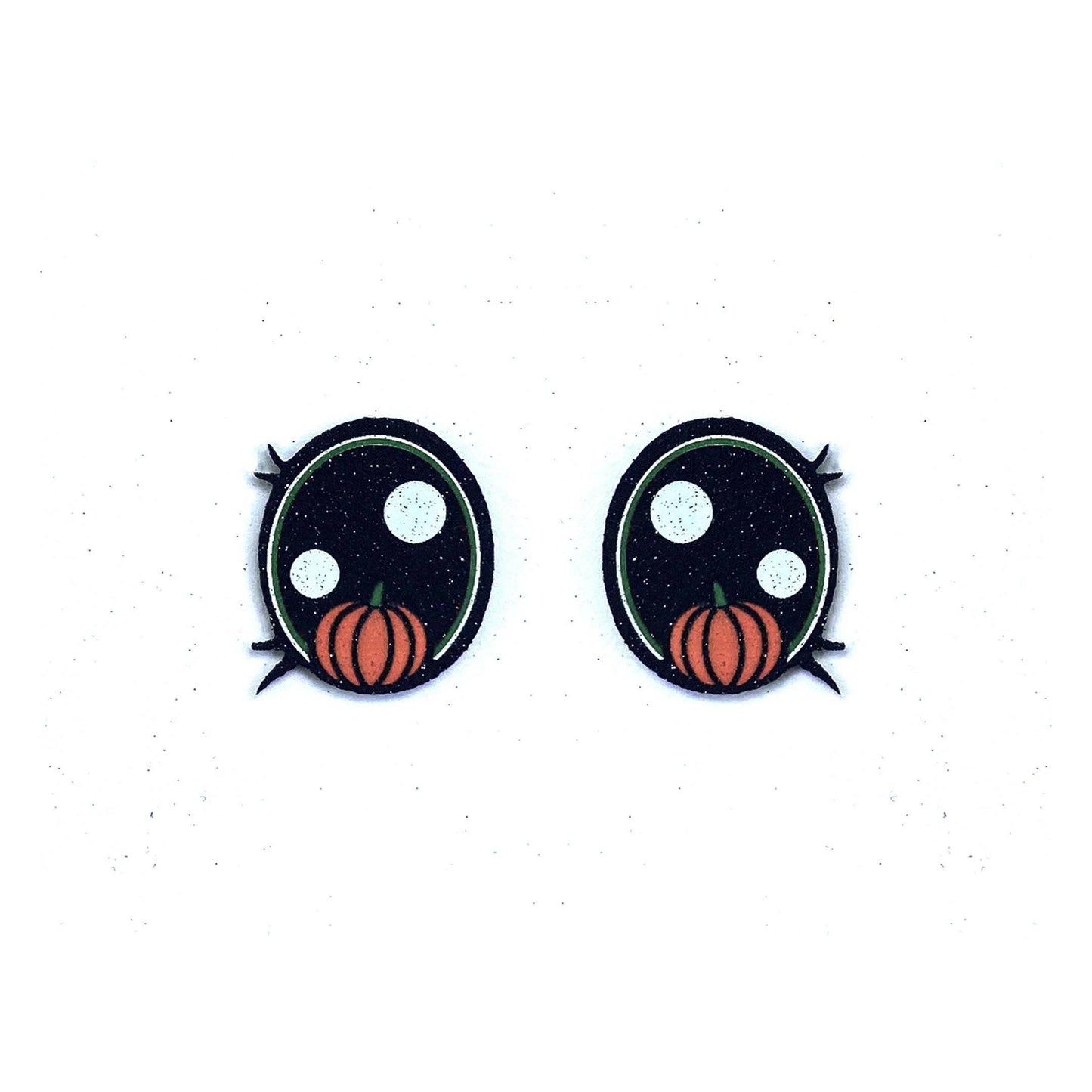 6 Pack of Halloween Pumpkin Glitter Felt Eyes, Multiple Sizes Available