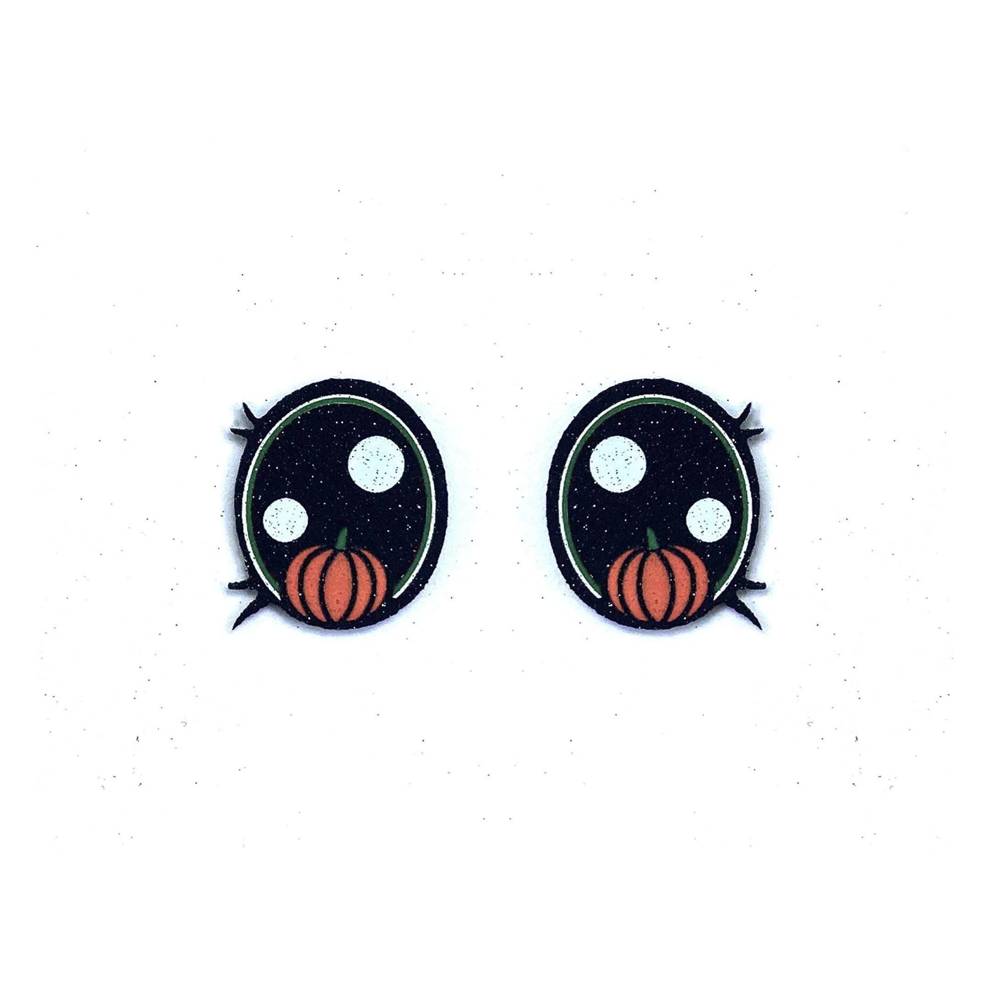 6 Pack of Halloween Pumpkin Glitter Felt Eyes, Multiple Sizes Available