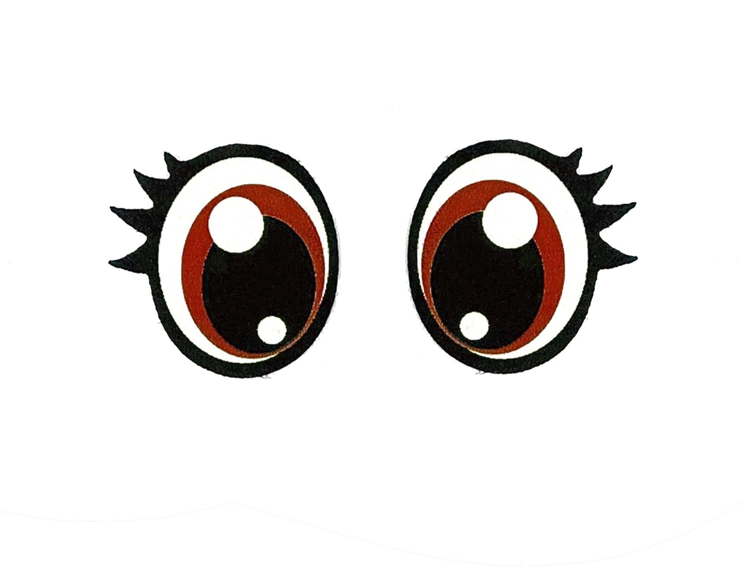 3 Pack of Oval Glitter Felt Eyes for Amigurumi with Lashes, Kawaii, Multicolor, Crochet, Plushie Multiple Sizes Available