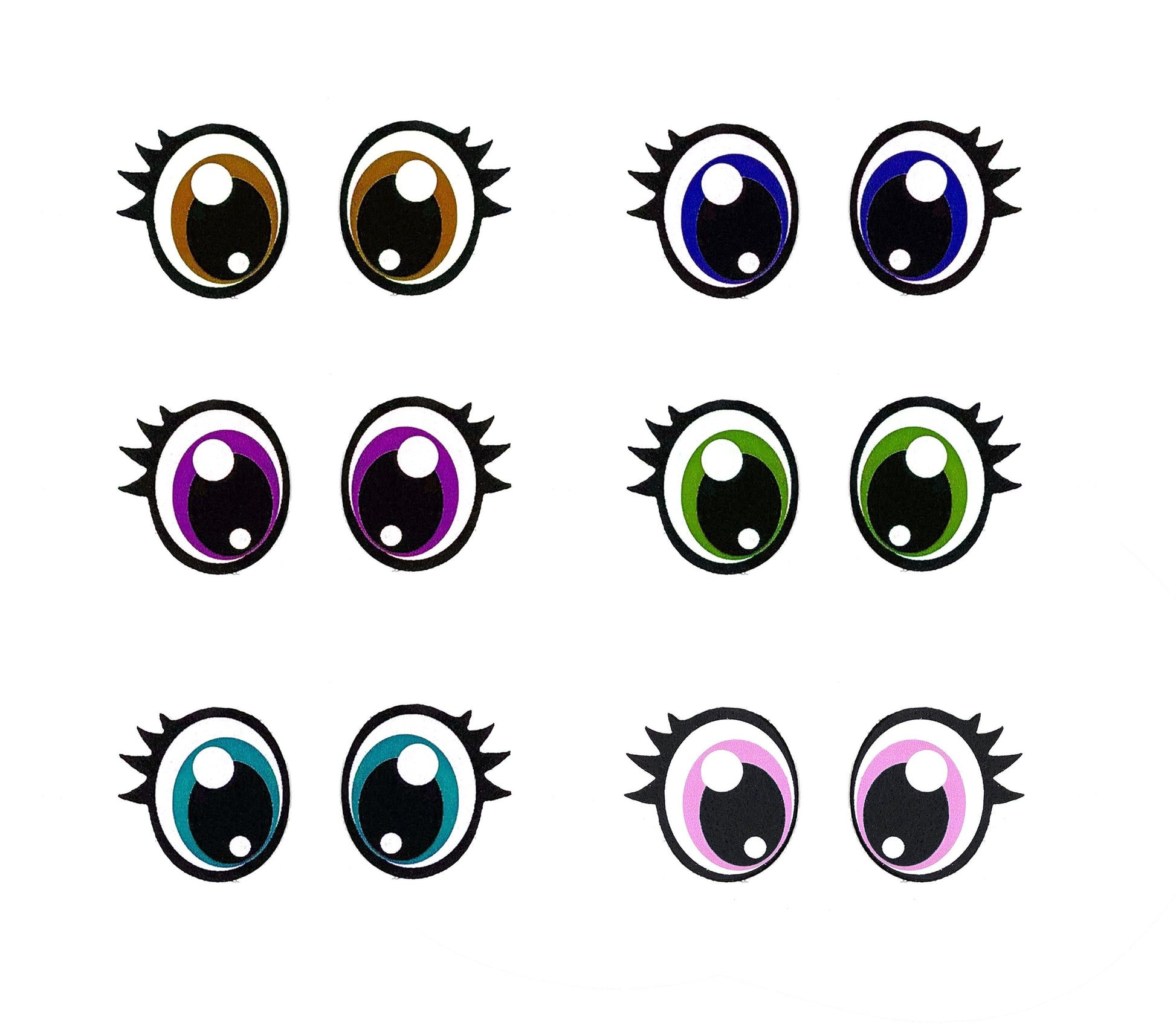 6 Pack of Glitter Felt Eyes for Amigurumi: Crochet Plushie, Doll Eyes, Craft Supplies