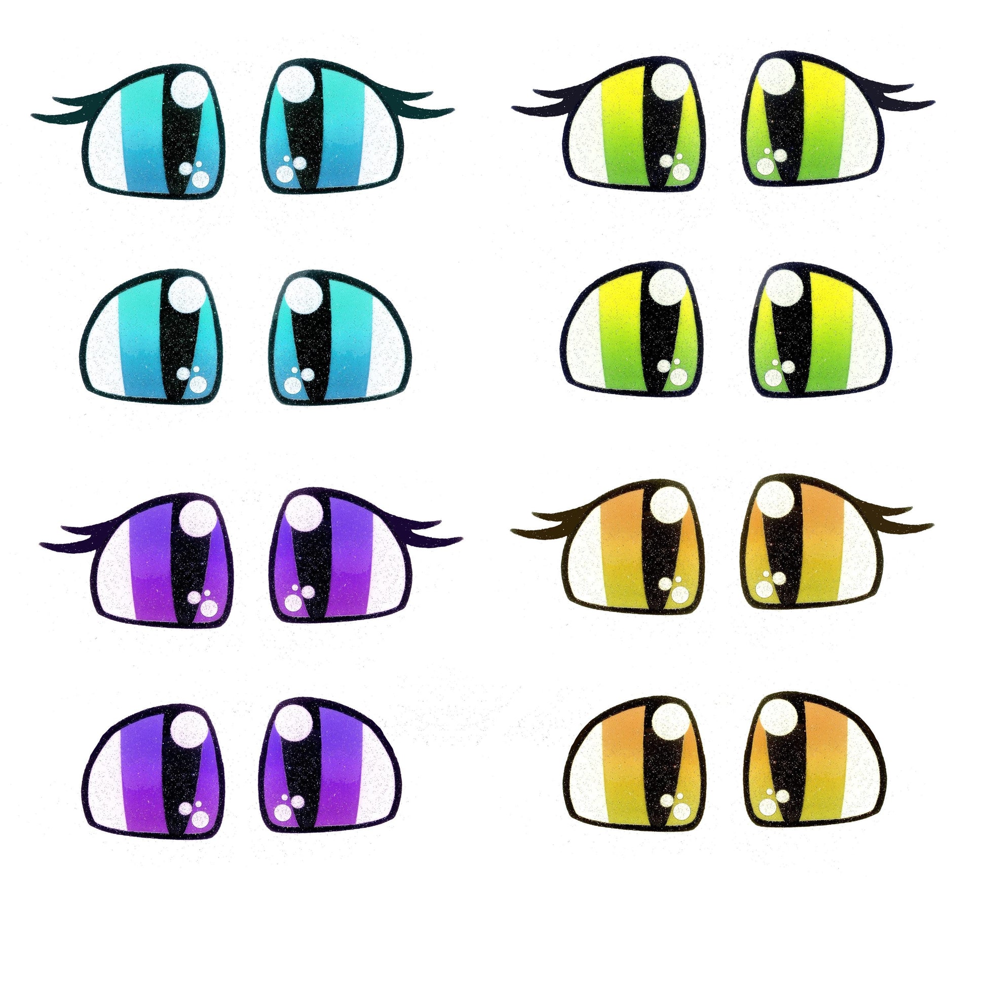 6 Pack of Glitter Felt Dragon Eyes for Amigurumi Multiple Sizes Available