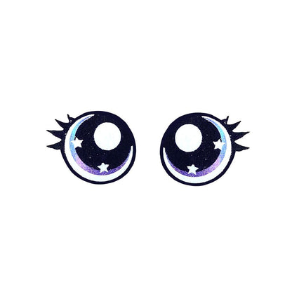 6 Pack of Glitter Oval Felt Eyes