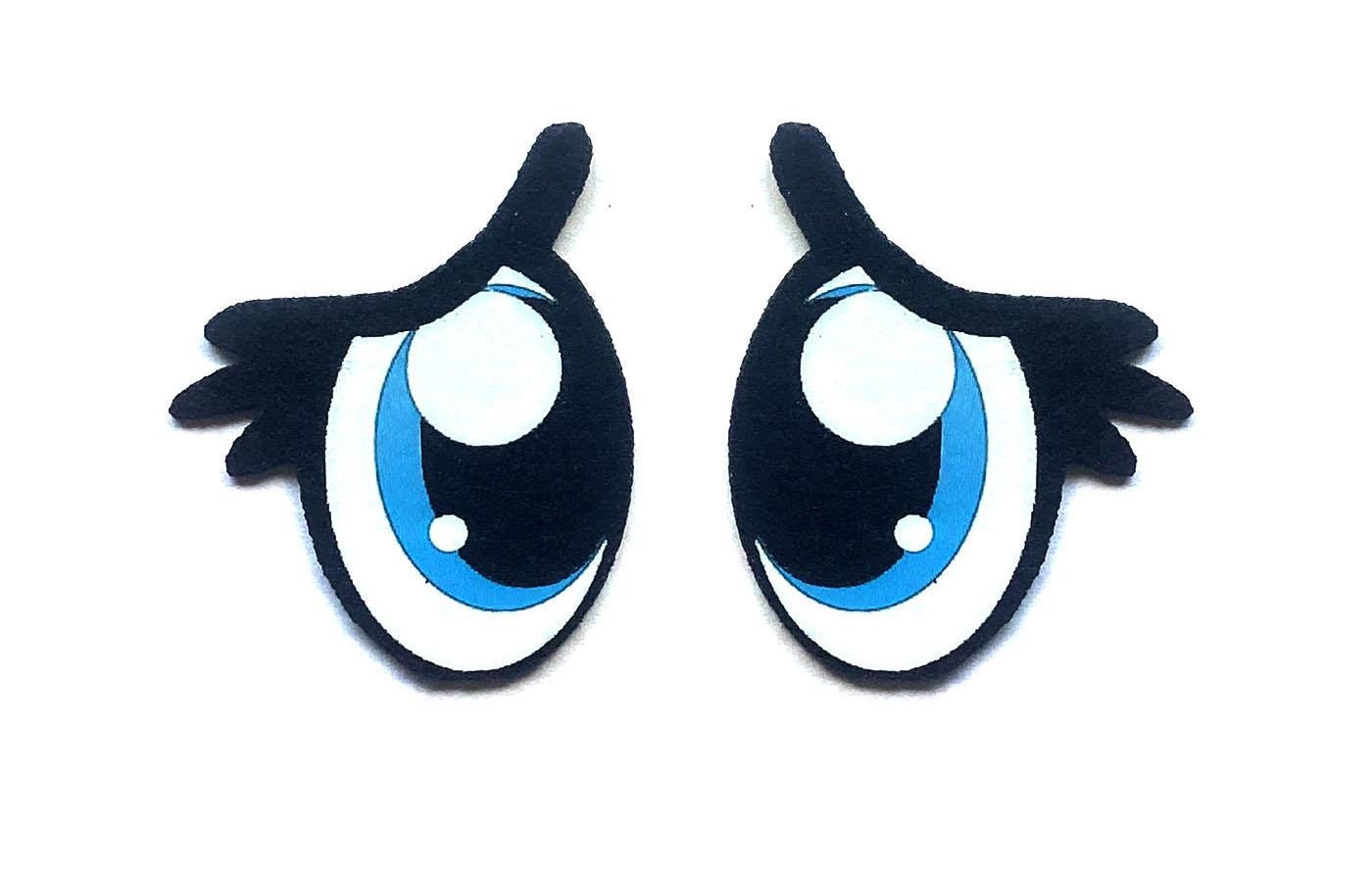 6 Pack of Sad Pouty Felt Eyes for Amigurumi, Sad Eyes for Crochet Plushies Multiple Sizes Available