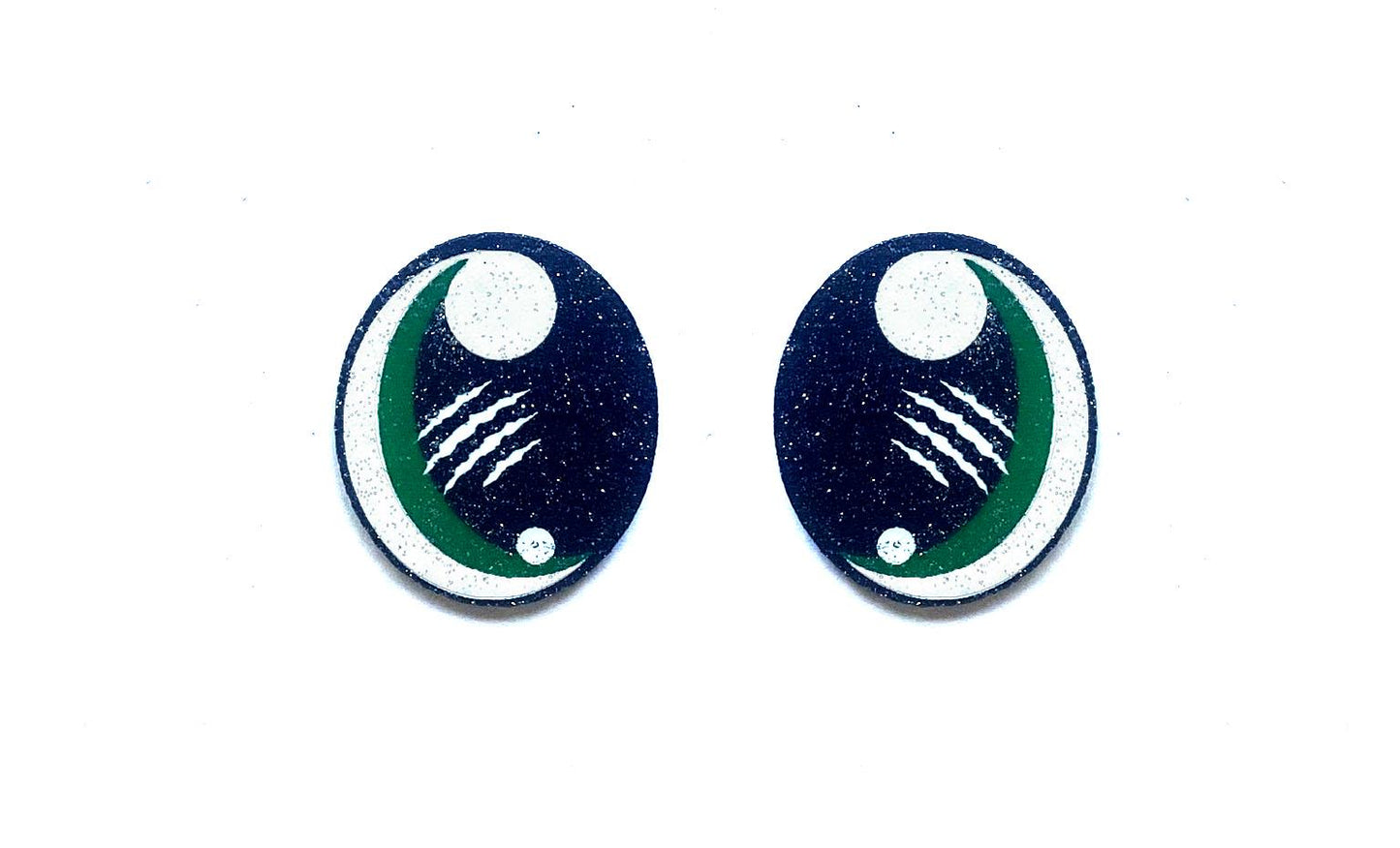 3 Pack of Green Glitter Kaytedids Dino Eyes for Amigurumi