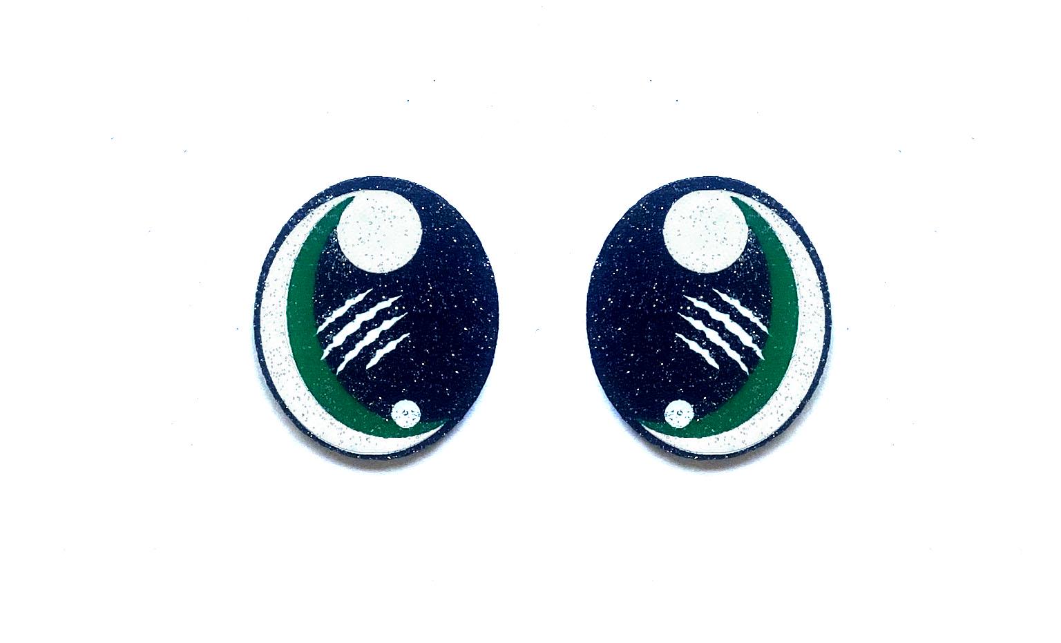 3 Pack of Green Glitter Kaytedids Dino Eyes for Amigurumi
