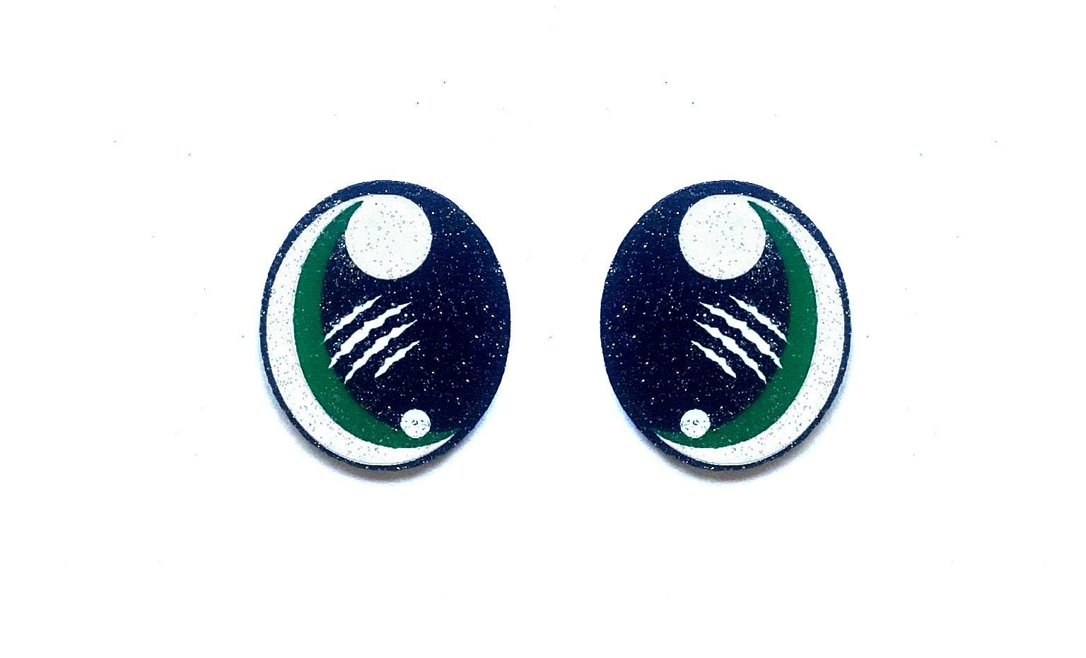3 Pack of Glitter Dino Felt Eyes for Amigurumi, Dinosaur, Multiple Sizes Available