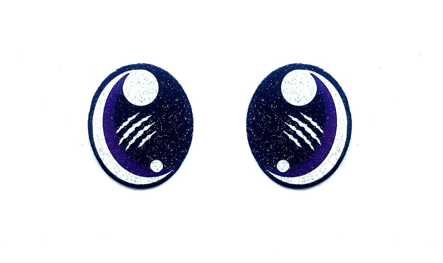 3 Pack of Glitter Dino Felt Eyes for Amigurumi, Dinosaur, Multiple Sizes Available