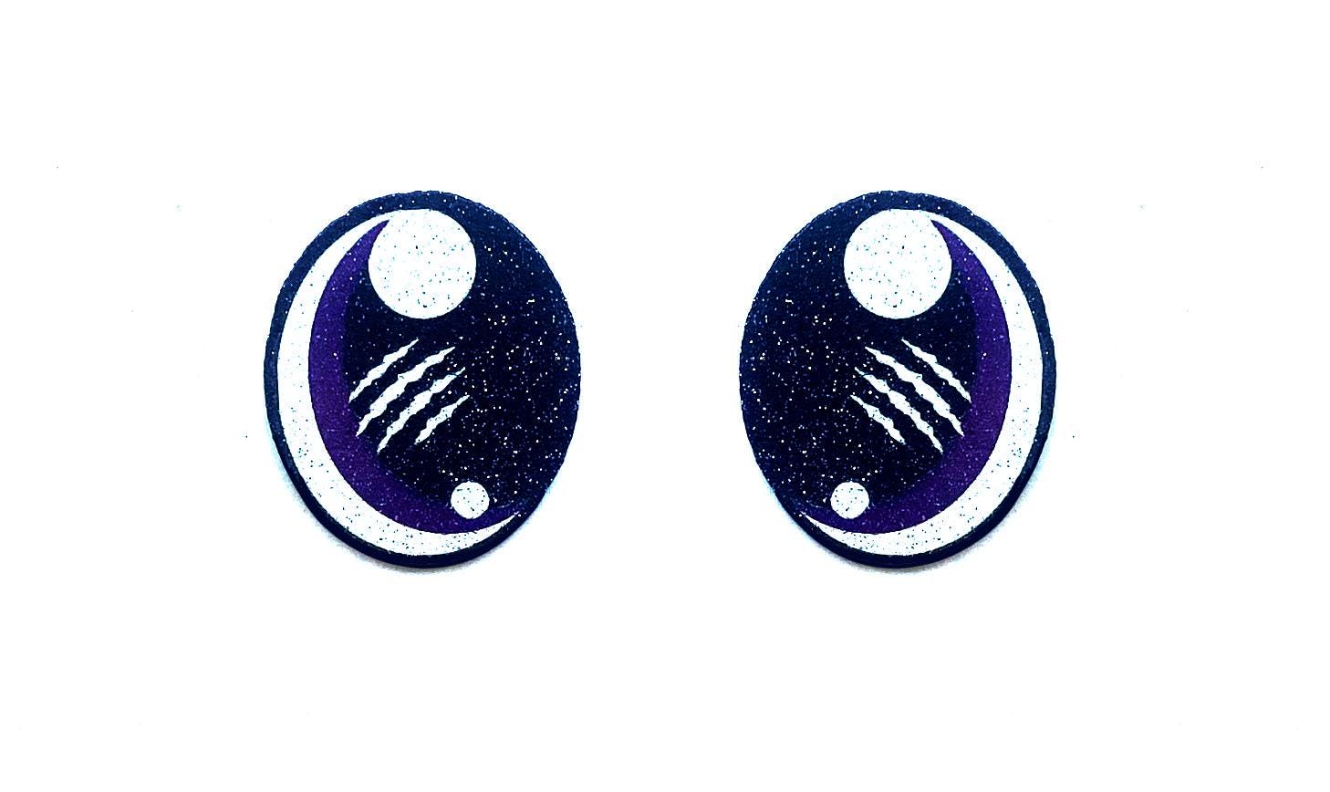 3 Pack of Glitter Dino Felt Eyes for Amigurumi, Dinosaur, Multiple Sizes Available