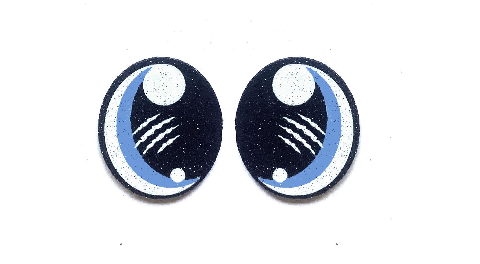 3 Pack of Glitter Dino Felt Eyes for Amigurumi, Dinosaur, Multiple Sizes Available