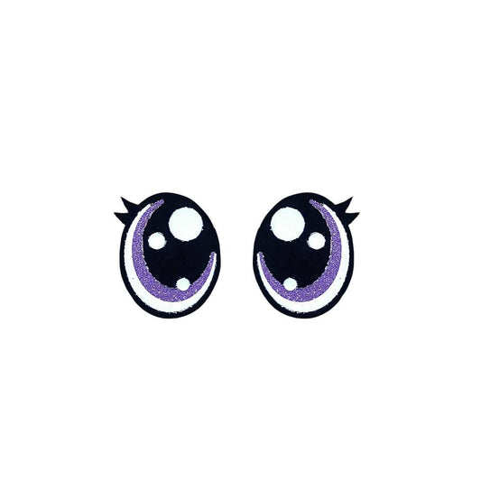 3 Pack of Purple Glitter Oval Felt Eyes for Amigurumi