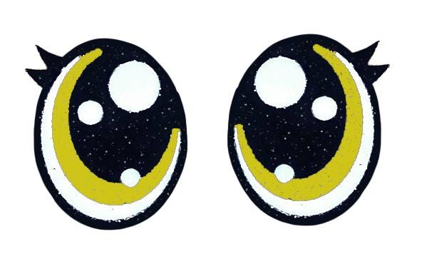 6 Pack of Oval Glitter Felt Eyes for Amigurumi Multiple Sizes Available