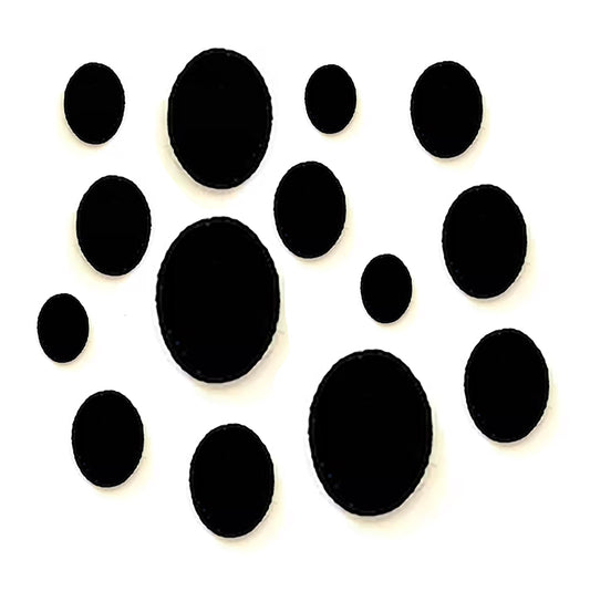 20 Pack of Black Felt Ovals for Amigurumi, Felt Eye Blanks, Multiple Sizes Available