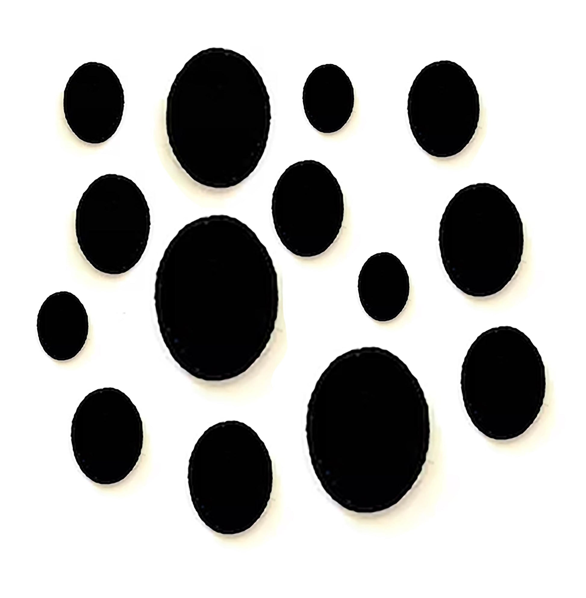 20 Pack of Black Felt Ovals for Amigurumi, Felt Eye Blanks, Multiple Sizes Available