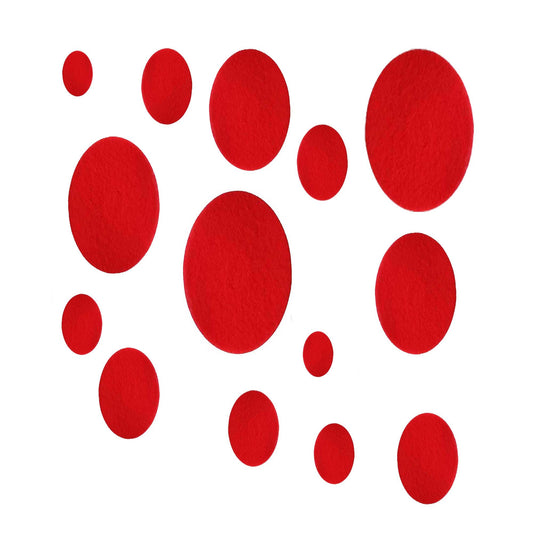 20 Pack of Red Felt Ovals for Amigurumi, Blanks, Crafts, Multiple Sizes Available