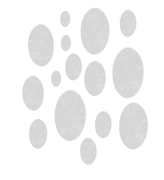20 Pack White Felt Ovals for Amigurumi, Eye Blanks, Multiple Sizes