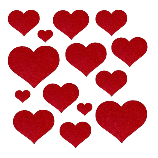 20 Pack Red Felt Hearts for Amigurumi, Crafts, Blanks, Multiple Sizes Available