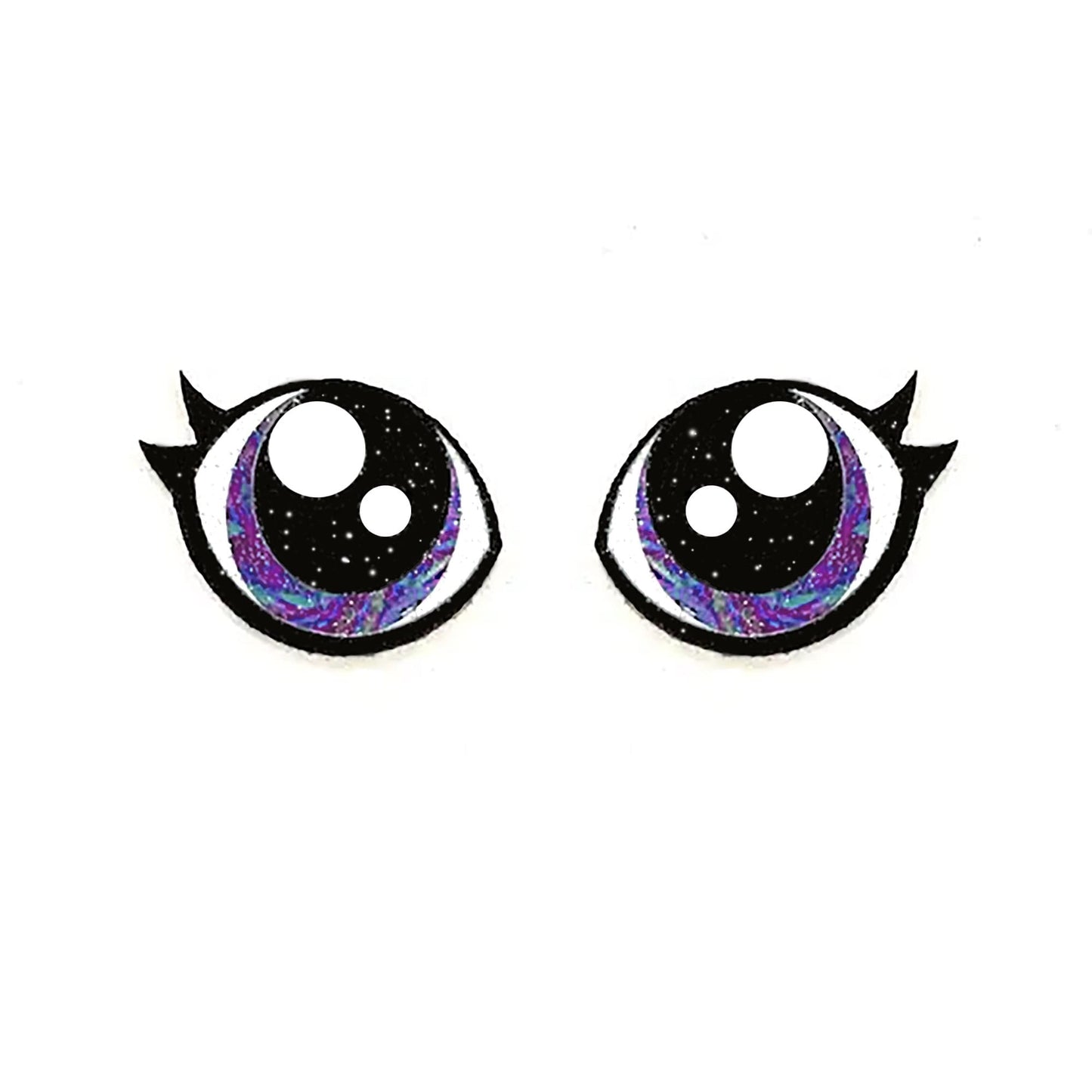 Rainbow Glitter Felt Eyes for Amigurumi with Eyelashes: 6 Pairs, Plushie Eyes