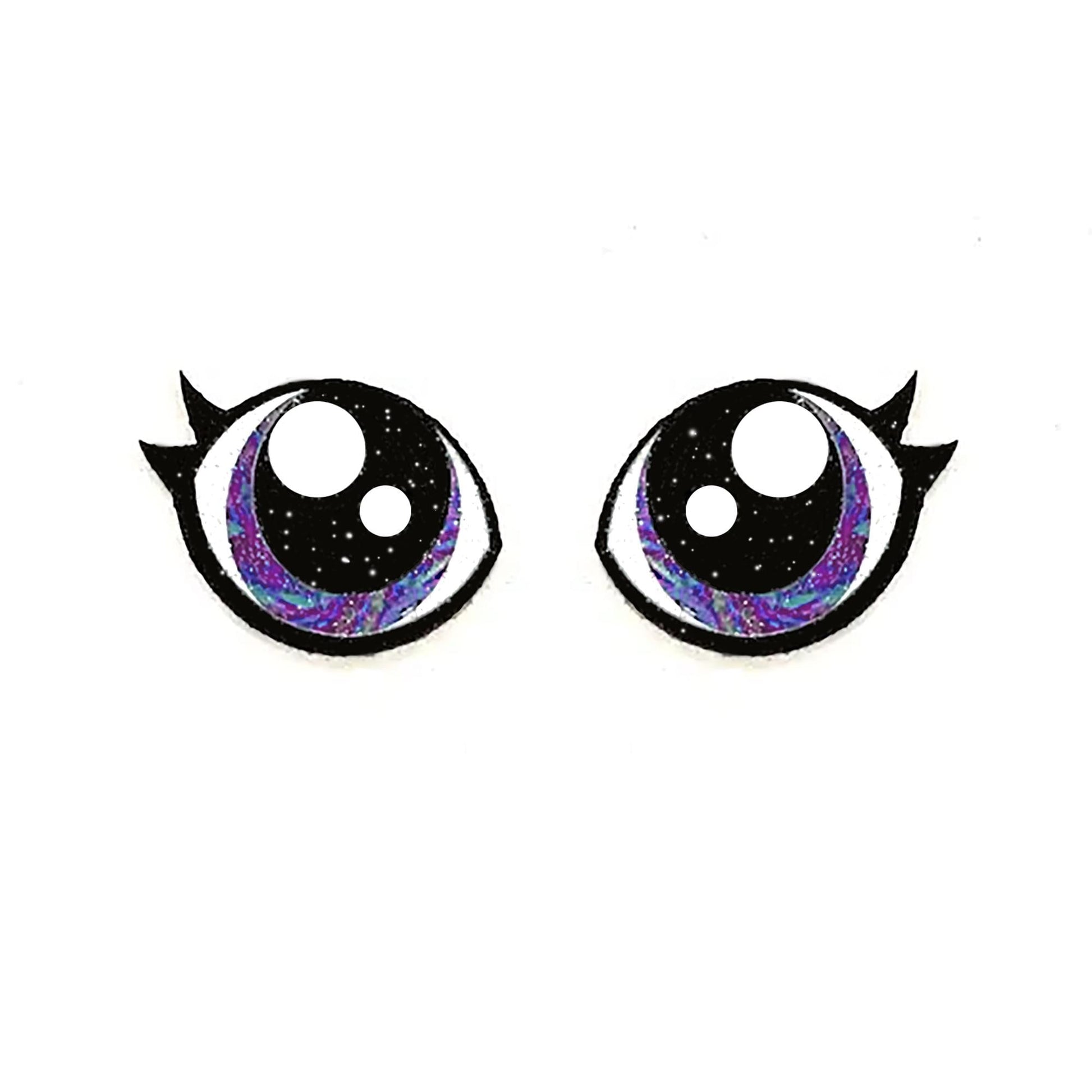 Rainbow Glitter Felt Eyes for Amigurumi with Eyelashes: 6 Pairs, Plushie Eyes