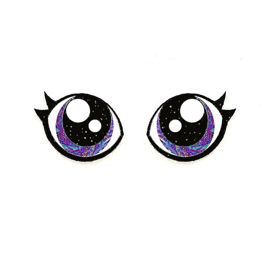 Rainbow Glitter Felt Eyes for Amigurumi with Eyelashes: 6 Pairs, Plushie Eyes