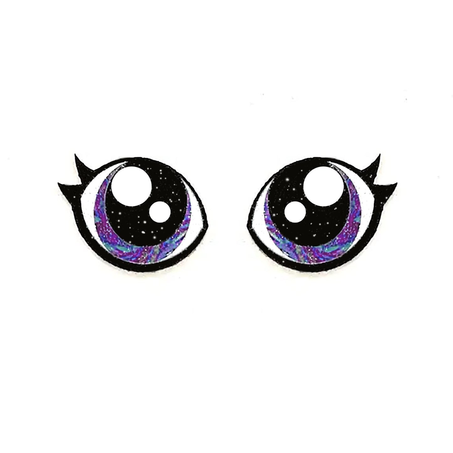 Rainbow Glitter Felt Eyes for Amigurumi with Eyelashes: 6 Pairs, Plushie Eyes