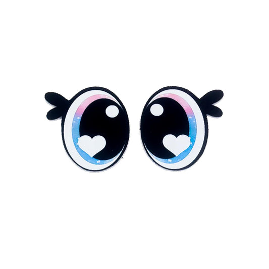 6 Pack of Pastel Glitter Felt Eyes For Amigurumi Multiple Sizes Available