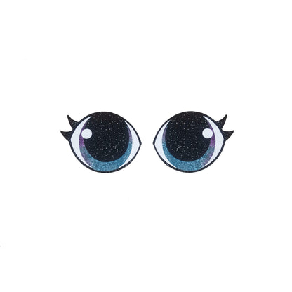 6 Pack of Rainbow Glitter Felt Eyes