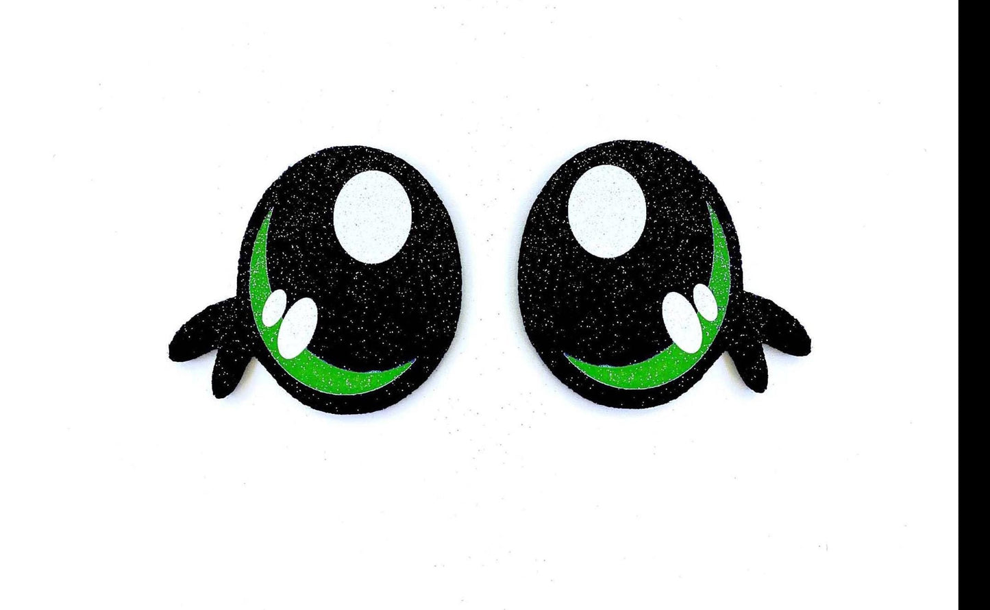 6 Pack of Glitter Felt Eyes for Amigurumi, With Lashes, Kawaii, Multiple Sizes Available
