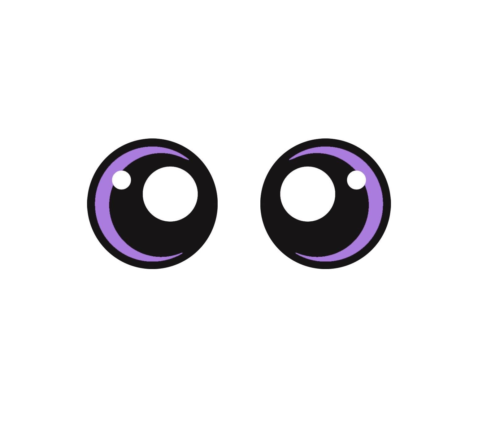 6 Pack of Round Kawaii Felt Eyes for Amigurumi Multiple Sizes Available