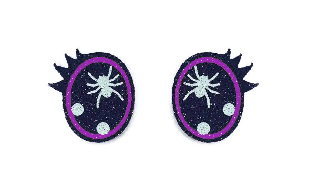 3 Pack of Halloween Glitter Felt Eyes for Amigurumi, Spider, Multiple Sizes Available
