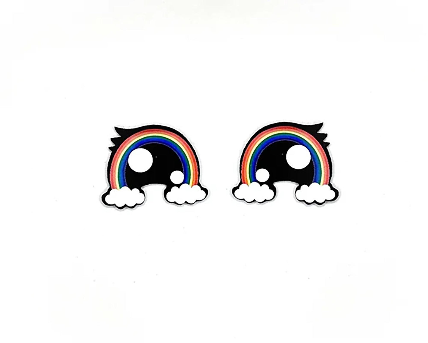 6 Pack of Rainbow Glitter Felt Eyes For Amigurumi Multiple Sizes Available