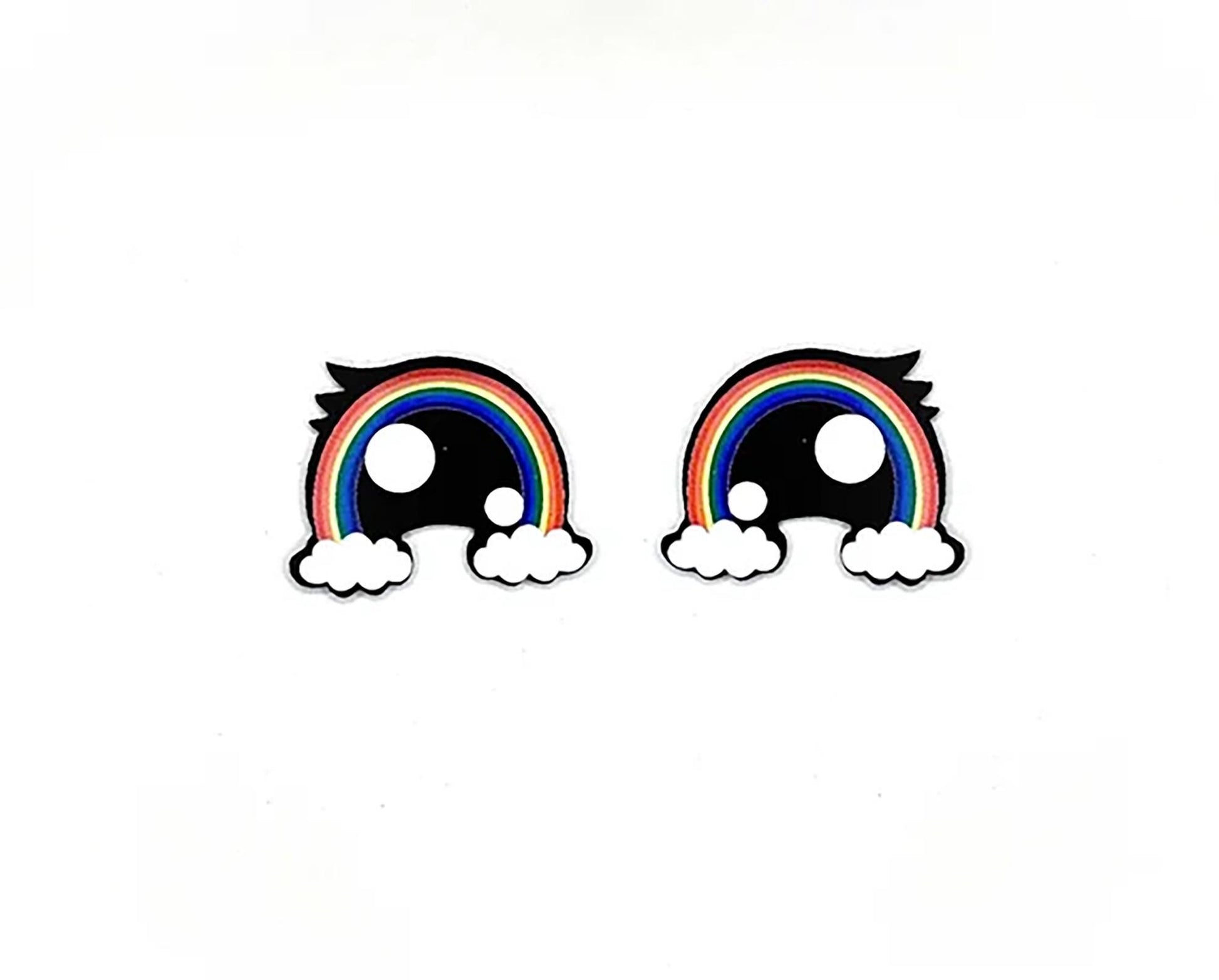 6 Pack of Rainbow Glitter Felt Eyes For Amigurumi Multiple Sizes Available