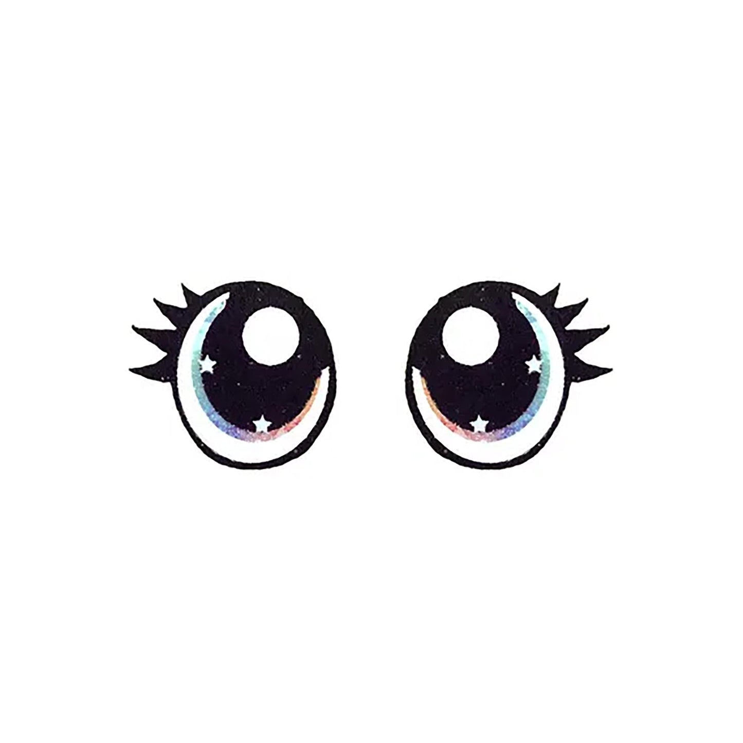 6 Pack of Rainbow Glitter Felt Eyes for Amigurumi, Pink, Blue, Multiple Sizes Available